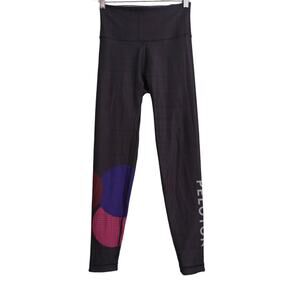 WITH x Peloton Womens Leggings Pants Pink Black Mid Rise Houndstooth Athletic M
